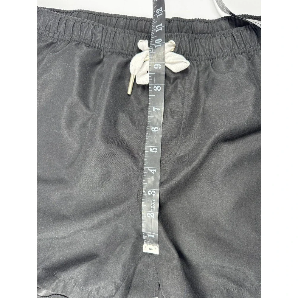 Cake Bandit Swim Trunks Men Medium Black Lined Drawstring Packing Friendly Short